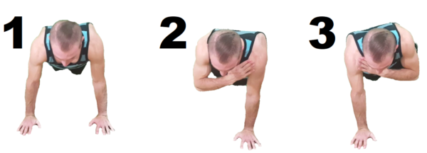 cross plank shoulder touches